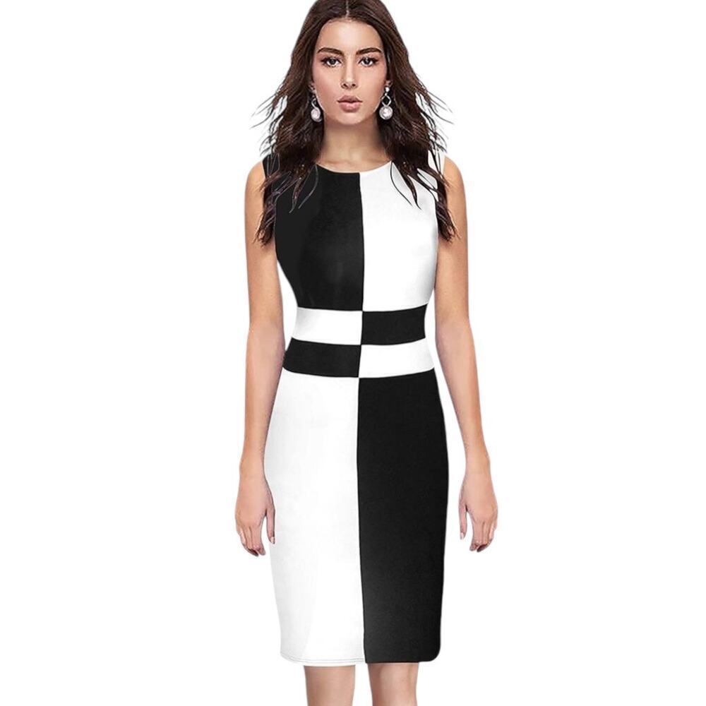 Ann Taylor Black and White Colorblock Midi Dress Tall